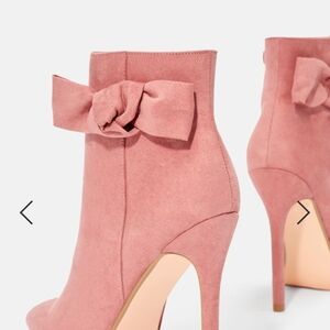 Jesse Womens Ankle Bootie Elegant Pink Bow